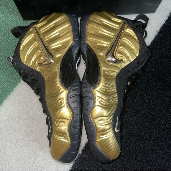 👟 11.5 Men’s Nike Air Foamposite Pro Metallic Gold Black - Picture 9 of 11